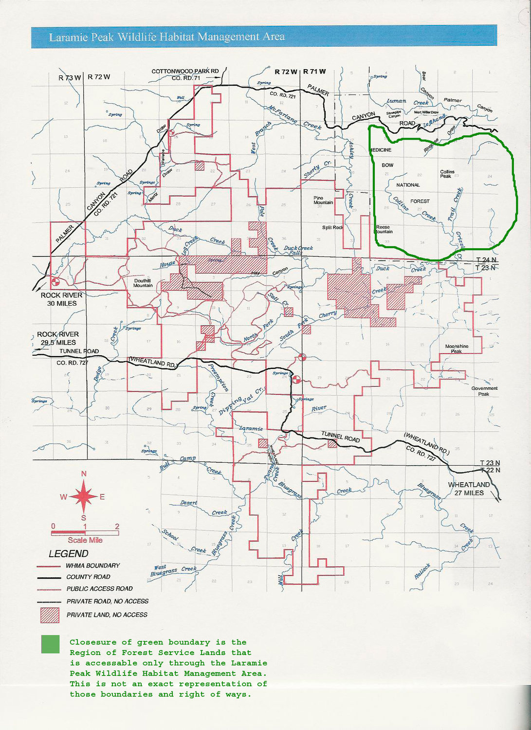 Game and Fish Map [modified] for Laramie Peak Wildlife Habitat
