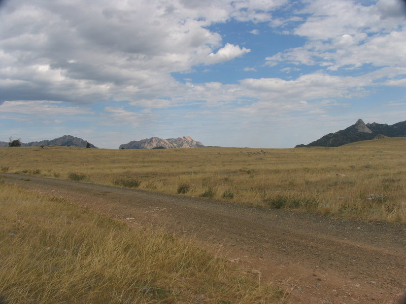 The Three Major Summits of the Laramie Peak Wildlife Management Habitat Area. Split Rock, Reese and Sugar Loaf