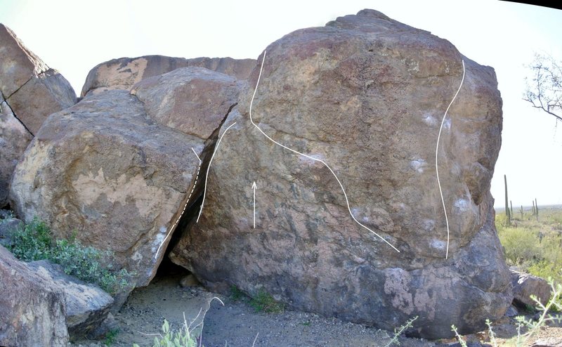 Broken Rubber Boulder, east face.