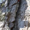 Practice Wall<br>
<br>
Heady Areteddy (5.9) trad<br>
(staying off of Gastonia Crack and Playground)<br>
<br>
Crowders Mountain State Park, North Caroina