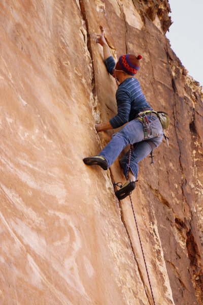 Andy Hansen on Lizard Locks, 5.11. Photo Jason Molina