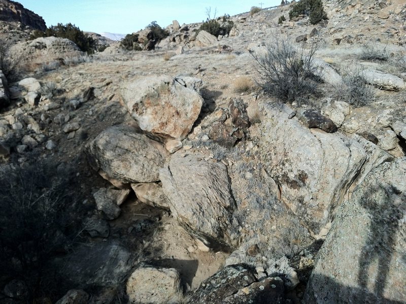 Reba Boulders with Pottery Boulder where the shadow is.