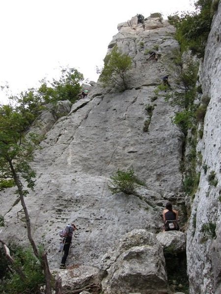Folks climbing on the Tower at Settore della Torre
