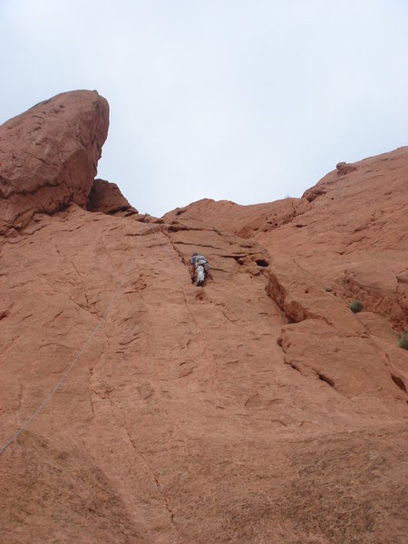 Wes climbing Cowbot Boot Crack, August '10.