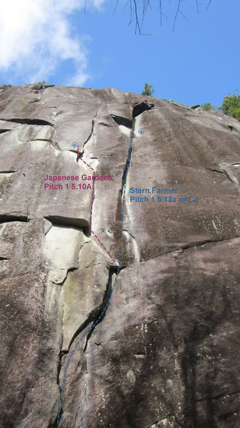 Stern farmer is a fun aid climb as well that goes at C2