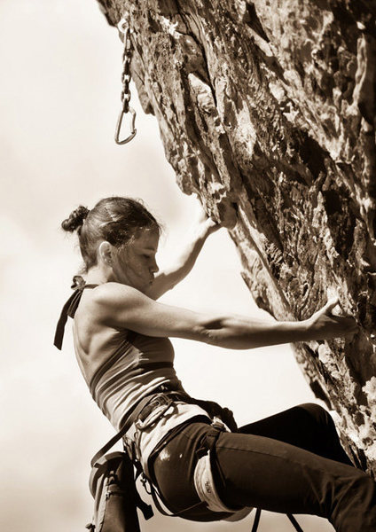 Carolina on "The GIft", Red Rock Canyon, Vegas. Photo by Christine Cauble