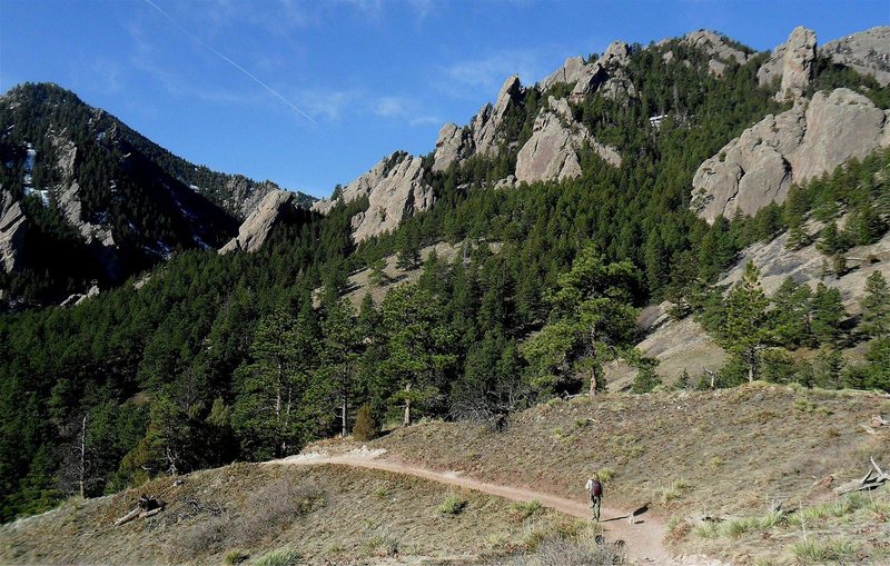 View of the Central Flatirons from NCAR trail.