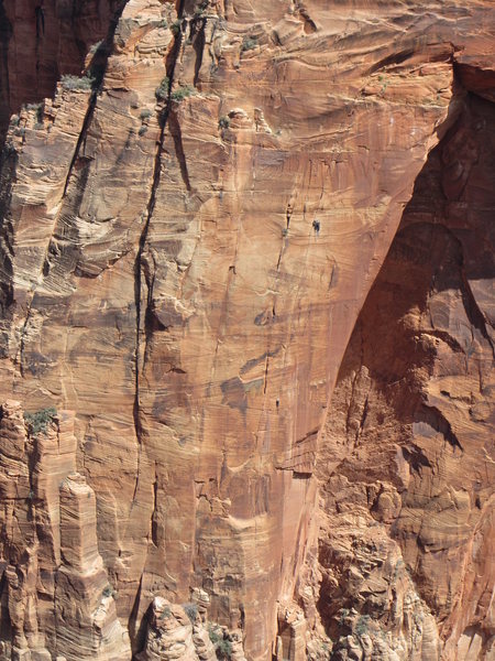 A party on Spaceshot. Taken from Moonlight Buttress, 3-16-12. I have more pictures of your party, just send me a message and I can get them to you.