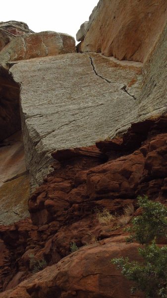 Crack as seen from the road.
