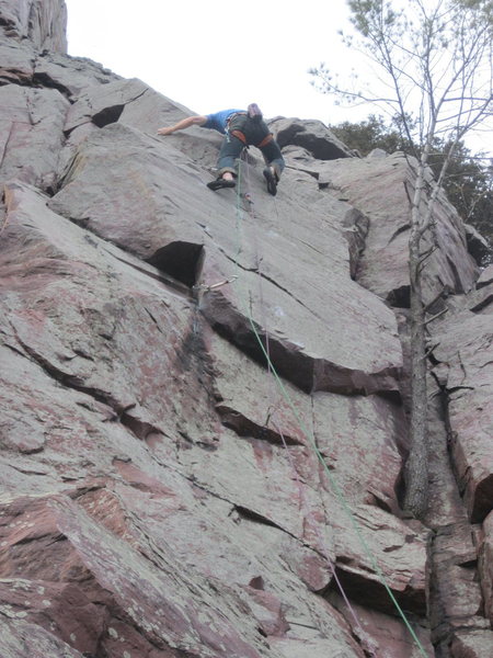 On lead, whipped on the last move on this attempt. Probably the only safe place to whip from.