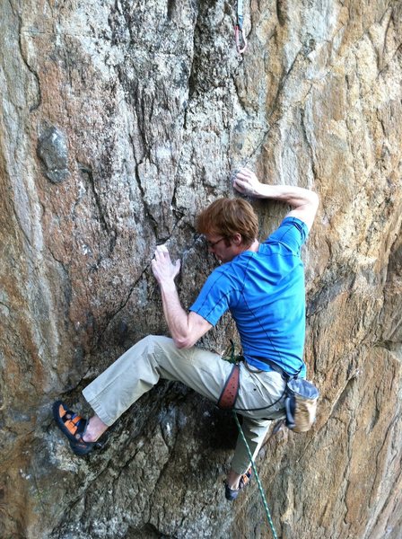 Coiling up for the first crux.