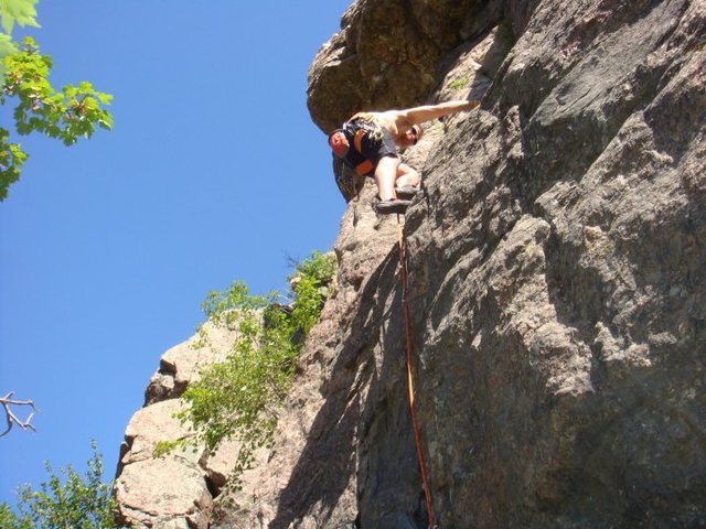 Easy climbing up to the roof section.