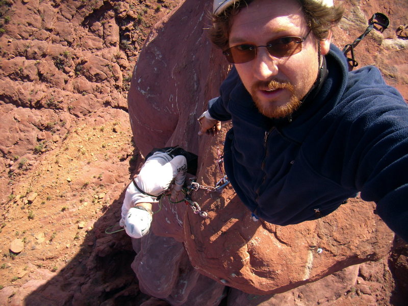 Self portrait. West Side Story - Cottontail Tower - Fisher Towers, UT - With Bill Duncan - March 26th and 27th 2012.