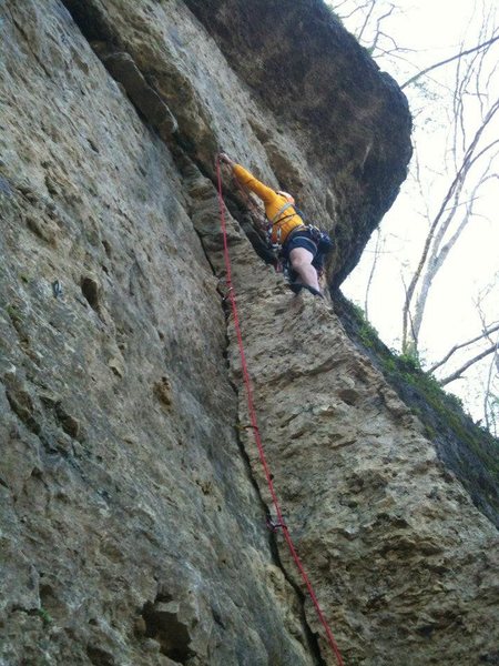 First lead on gear at Pictured Rock! Cams and tricams to lead Collin's Crack!