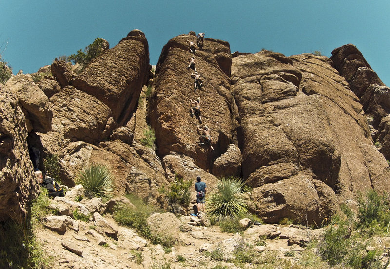 Great climb. Took a good 30 footer fall on this one from missing the 4th clip from the 3rd. Luckily it was a clean fall.