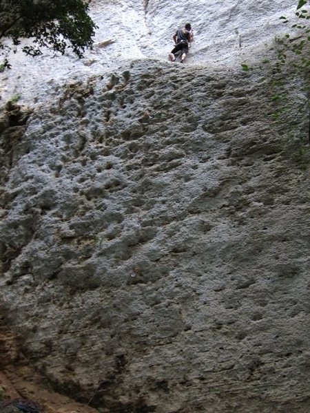 Finish of Maniglioni at the shallow ledge.