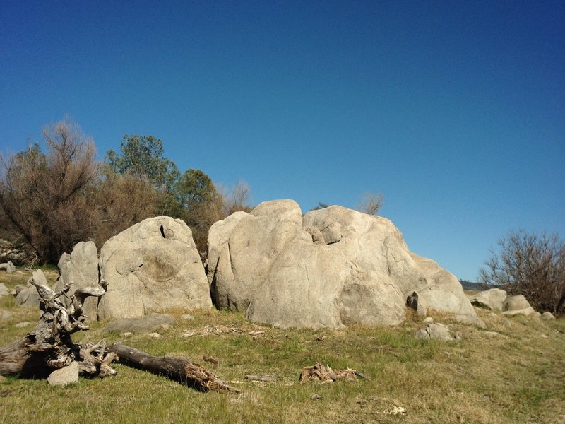 A three boulder cluster with various widths of cracks to play on, as ...