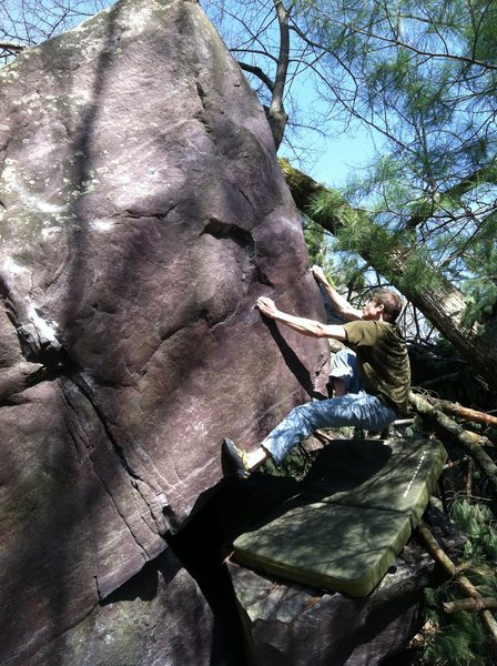 Moving up the arete