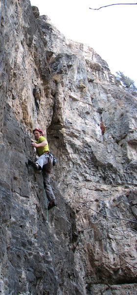 Perin Blanchard just before the ledge.