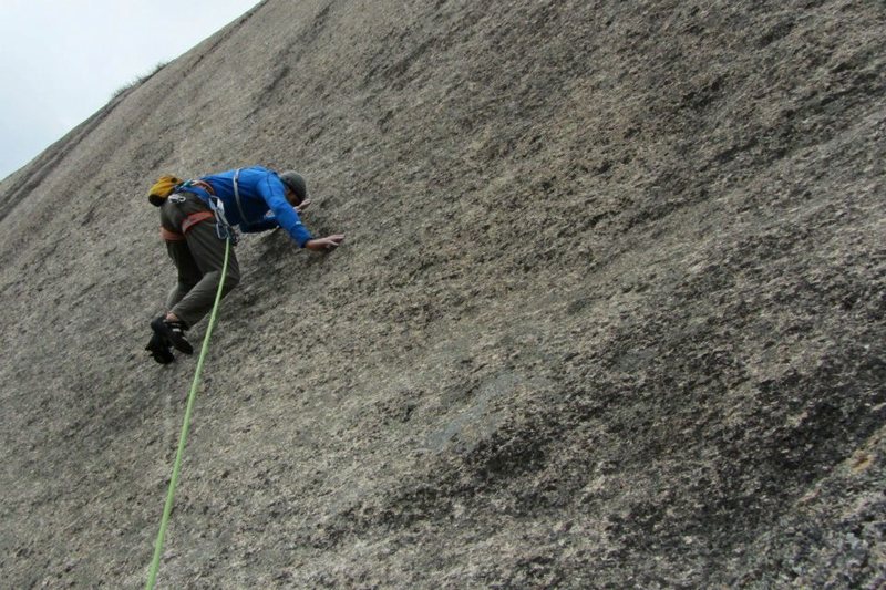 Jon Baldy low down on goose bumps before heading up in to the 5.10