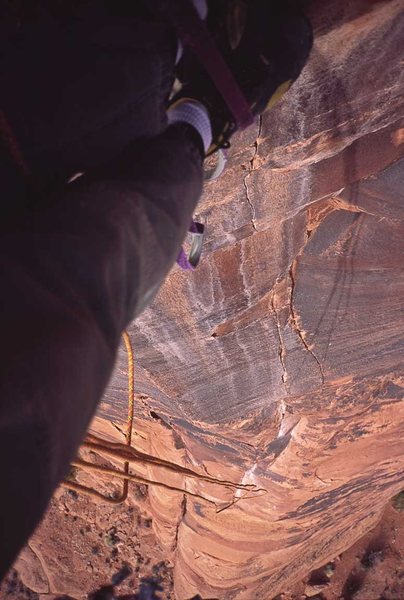 Nice 'n' steep! View down pitch 2.