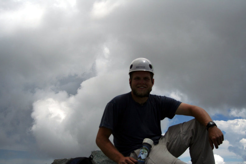 Me on the summit of Little Bear Peak after soloing the NW face.