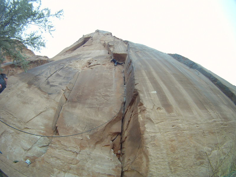 Mike Keegan nearing the roof, GoPro fish eye view