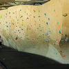 bouldering wall at the front