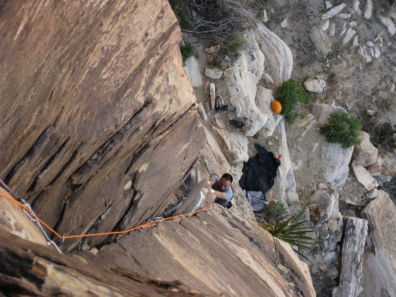 Joe Lee pulling the crux start move.