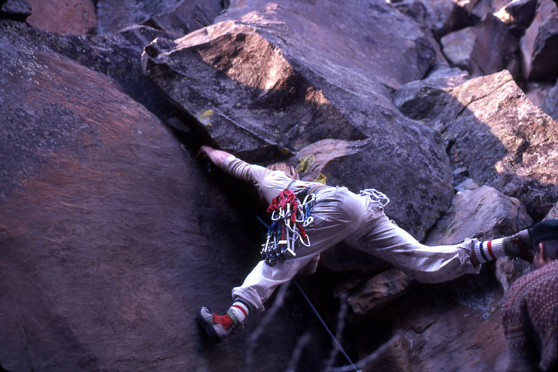 First ascent of Trapeze (looks like we need to add Paul Davidson to the FA- he's belaying.