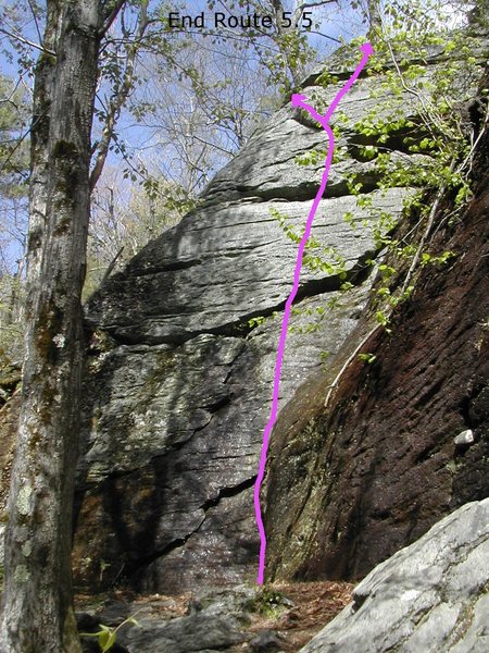Rough outline of End Route. I'm kind of vague on the correct line for the route on the topmost half of the route.