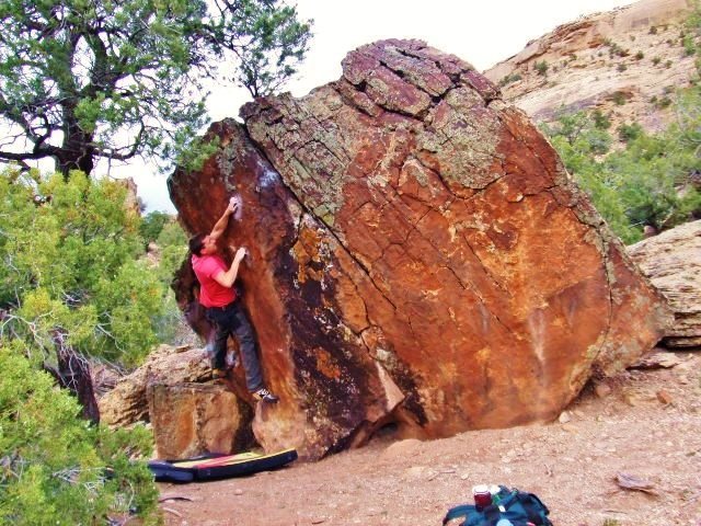Arien setting up for the dyno to the jug.