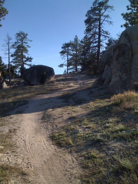 Easy Directions to the TR Wall.<br>
Drive 1/4 mile past the camp ground to Rosenetta Saddle. Hike up the trail for about 1/2 mile and then make a left when you get to the first boulders you see. Follow the trail and it will put you at the top of the TR Wall. Walk down to the left or rap down.