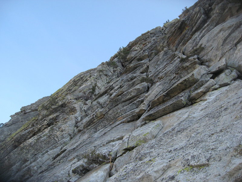 The 5th pitch to the tree and cave in the upper left.