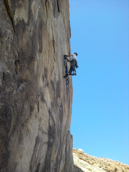 Airing it out on the higher, overhanging bulge of the Quarry wall.