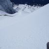 Ski descent from hogback