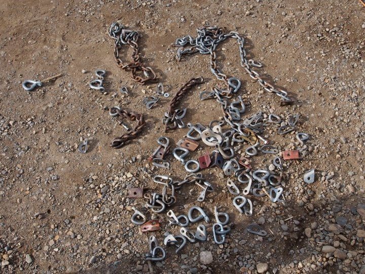 Penitente Anchor Replacement day one....<br>
Check out the rope-twisting tire chain.