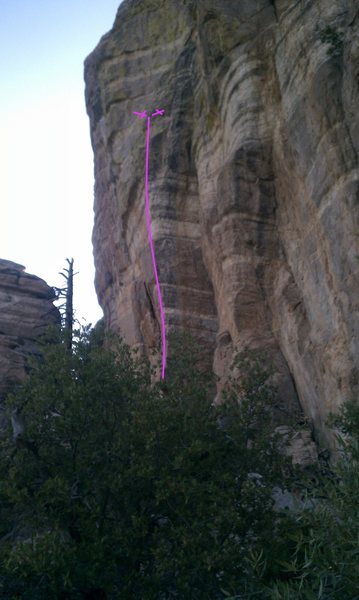 C in the T follows the highlighted blunt arete.