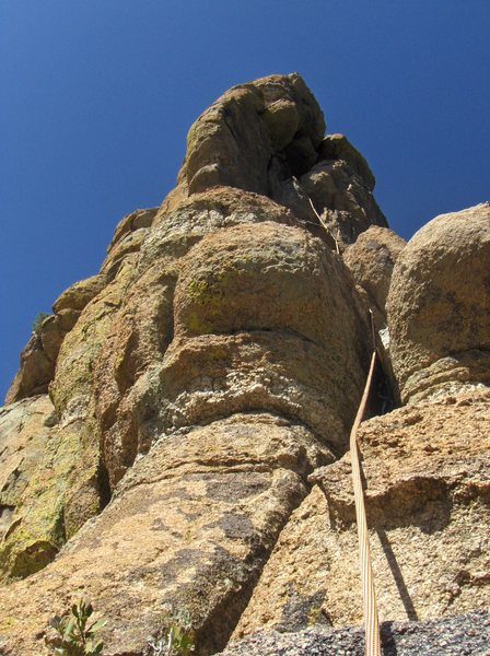 4th pitch. Airy Buttress and fun crack