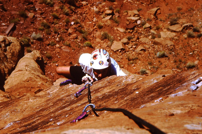Chris pulling the arete.