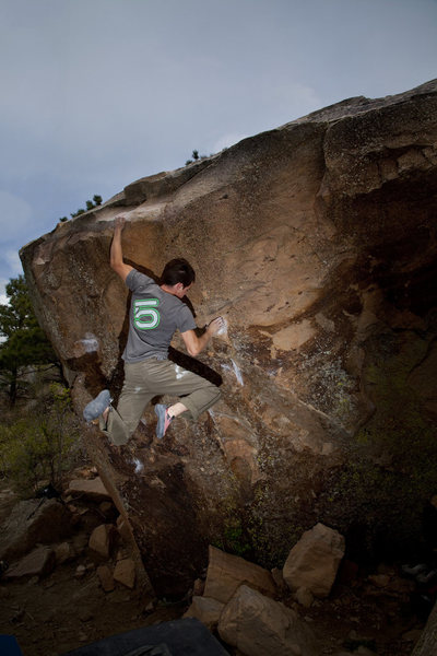 Ian Dory cruising Pinch Overhang in mediocre weather.