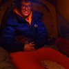 Me inside a tent, it was quite warm