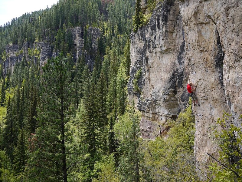 I don't have a photo of this route but it's just to the right of Steve on the face.