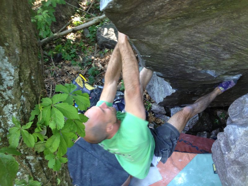Mike working the toe hook to transfer onto the face