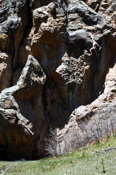 Pulling the crux.