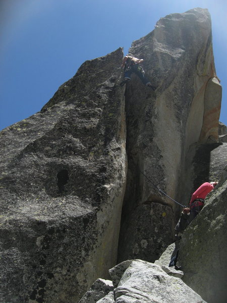 Nathan Fitzhugh belayed by Agina Sedler. 5-27-12