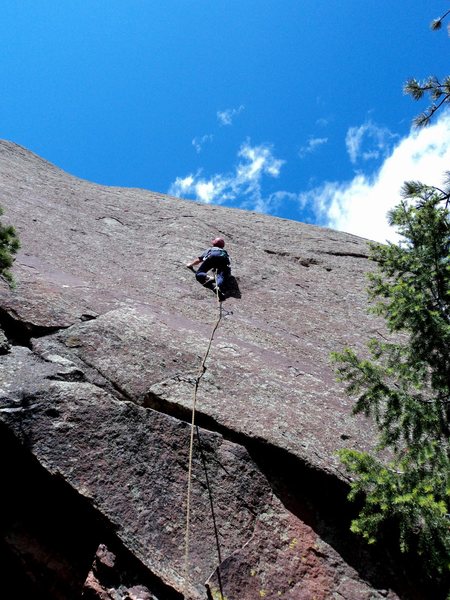 There are better edges, pebbles, and scoops than you see from below. Still, it is thin just before bolt #3.