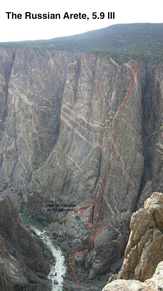 Maybe too much info for an adventurous place like the Black. But this is how we approached and climbed the Russian Arete. Belays are approximate!