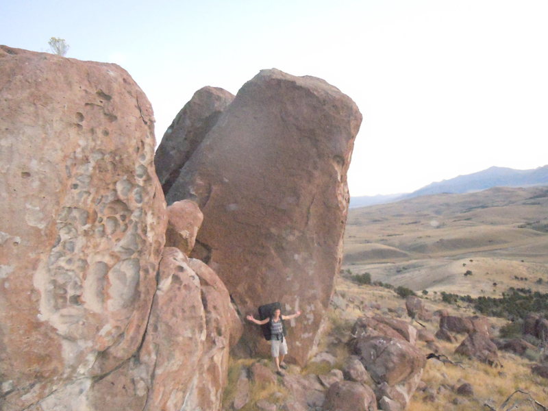Climbing in West Nephi Boulders, Central Utah
