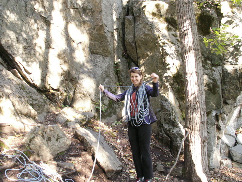 Lea standing at Lower Crack in the Woods